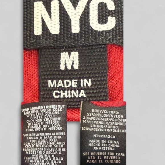 NYC Red Floral Velvet Burnout Long Sleeve Crop Top - Picture 5 of 5